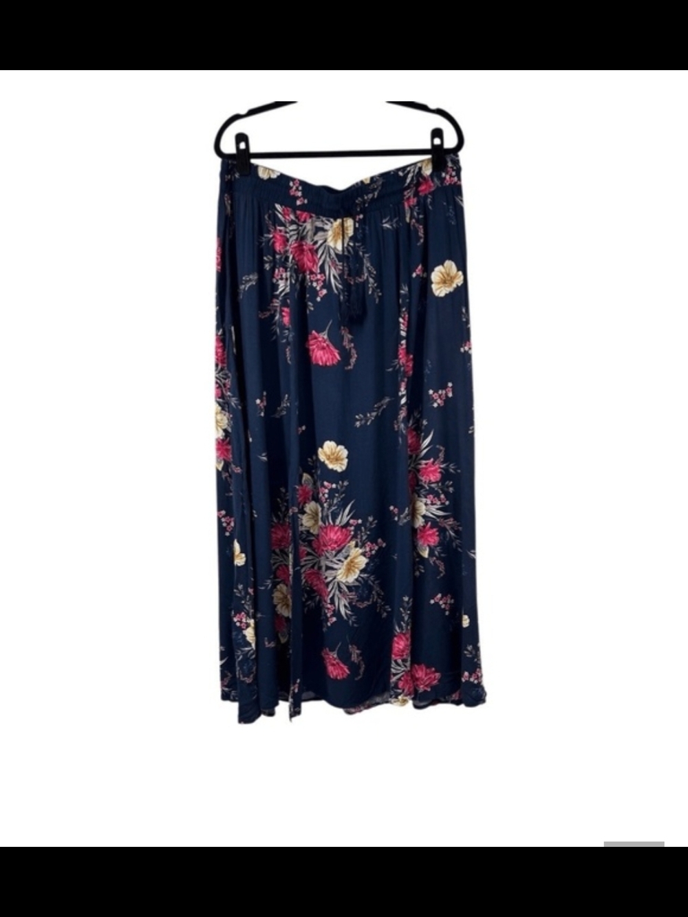 Torrid Challis Split Navy Floral Maxi Skirt